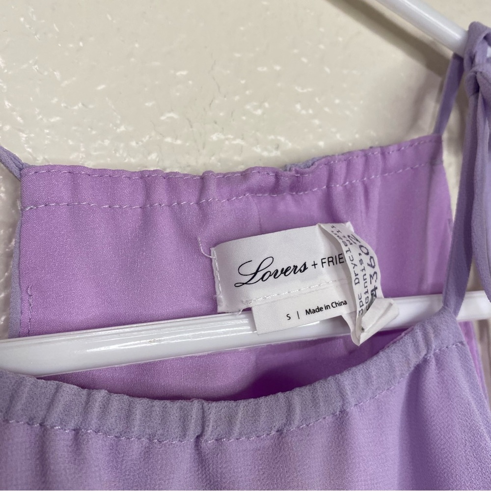Revolve Lovers + Friends Pastel Lilac Banks Ruffle Mini Dress Size Small - Picture 8 of 10